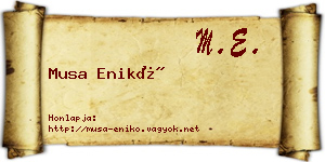 Musa Enikő névjegykártya