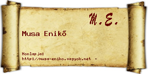 Musa Enikő névjegykártya