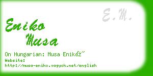 eniko musa business card